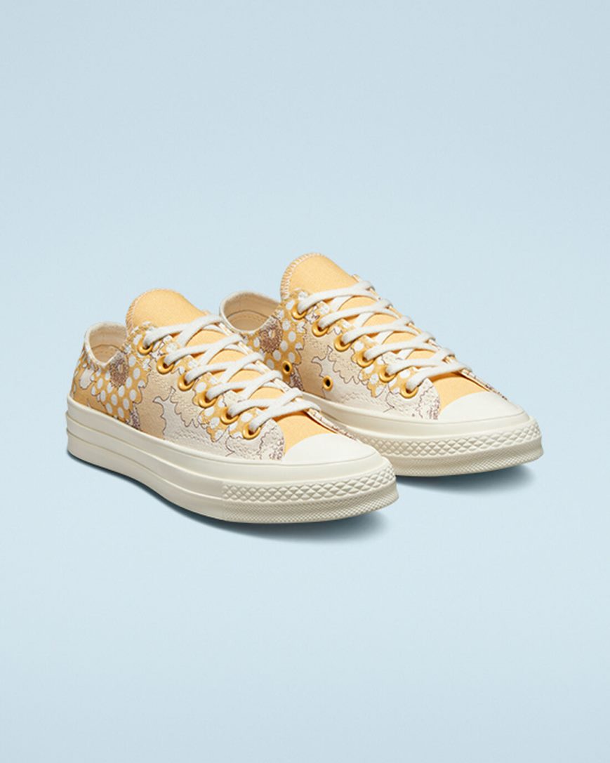 Tenisky Nizke Converse Chuck 70 Crafted Florals Damske Mango Čierne | SK IFQDB0